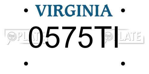 0575TI Virginia License Plate