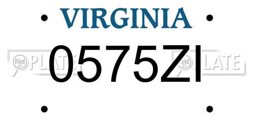 0575ZI Virginia License Plate