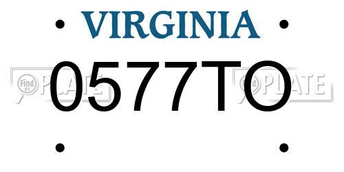 0577TO Virginia License Plate
