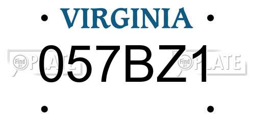 057BZ1 Virginia License Plate