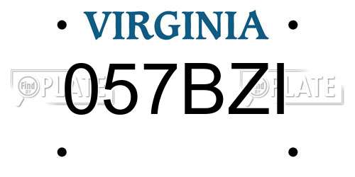 057BZI Virginia License Plate