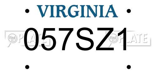 057SZ1 Virginia License Plate