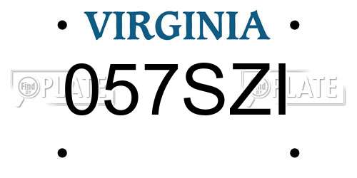 057SZI Virginia License Plate