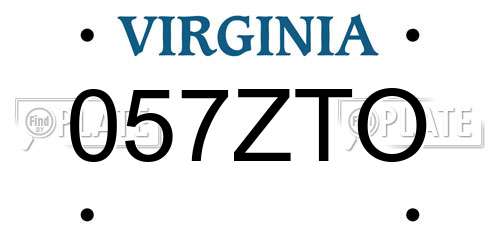 057ZTO Virginia License Plate