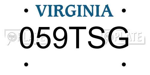 059TSG Virginia License Plate