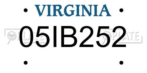 05IB252 Virginia License Plate