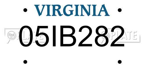 05IB282 Virginia License Plate