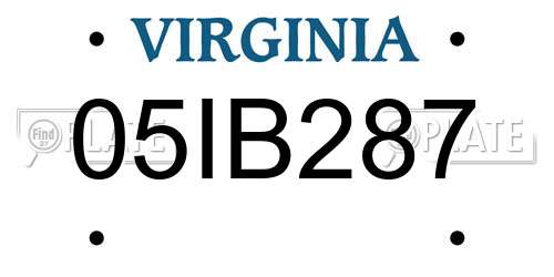 05IB287 Virginia License Plate