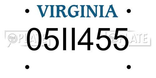 05II455 Virginia License Plate