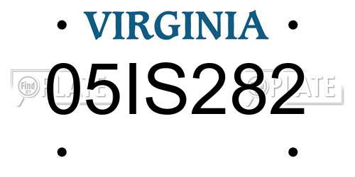 05IS282 Virginia License Plate