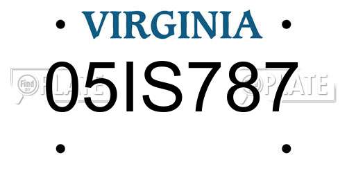 05IS787 Virginia License Plate
