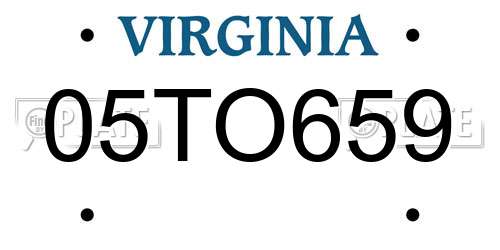 05TO659 Virginia License Plate