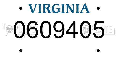 0609405 Virginia License Plate