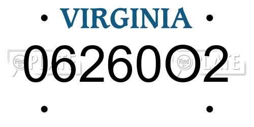 06260O2 Virginia License Plate