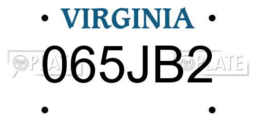 065JB2 Virginia License Plate