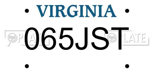 065JST Virginia License Plate