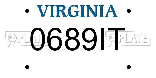 0689IT Virginia License Plate