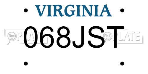 068JST Virginia License Plate