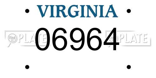 06964 Virginia License Plate
