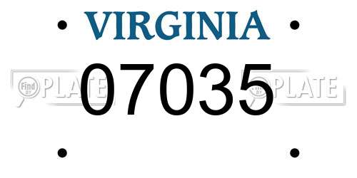 07035 Virginia License Plate