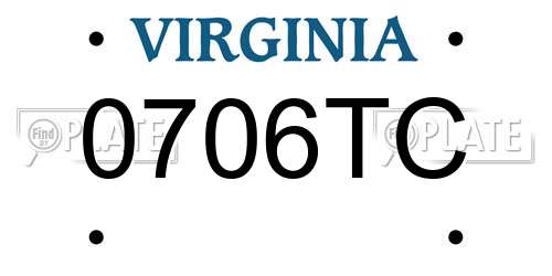 0706TC Virginia License Plate