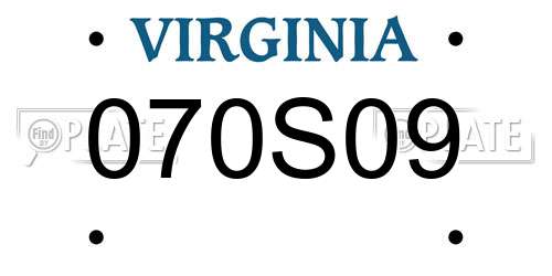 070S09 Virginia License Plate