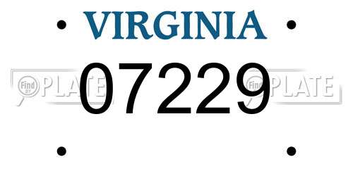 07229 Virginia License Plate