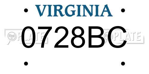 0728BC Virginia License Plate