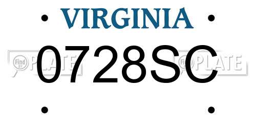 0728SC Virginia License Plate