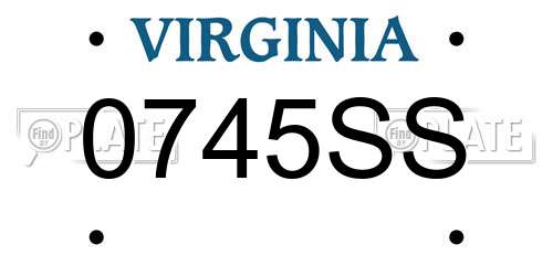 0745SS Virginia License Plate