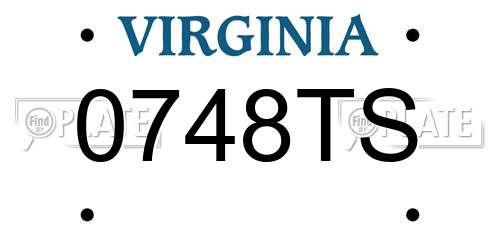 0748TS Virginia License Plate