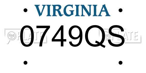 0749QS Virginia License Plate