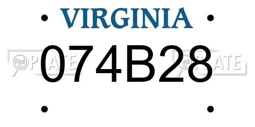 074B28 Virginia License Plate