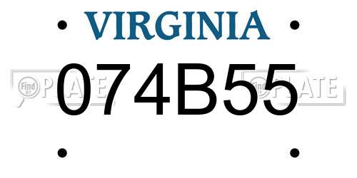 074B55 Virginia License Plate