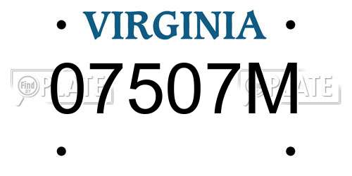 07507M Virginia License Plate