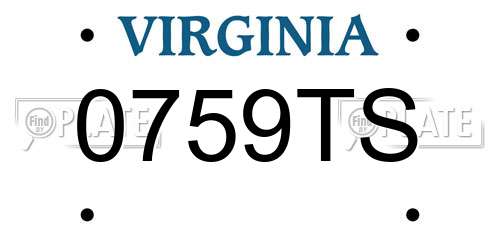 0759TS Virginia License Plate