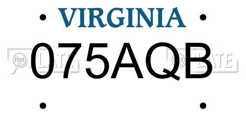 075AQB Virginia License Plate