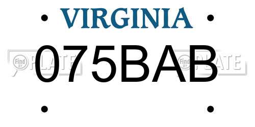 075BAB Virginia License Plate