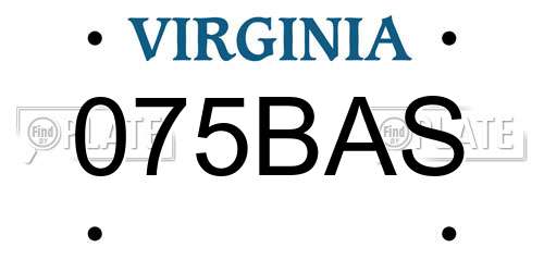 075BAS Virginia License Plate