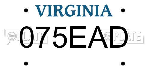 075EAD Virginia License Plate