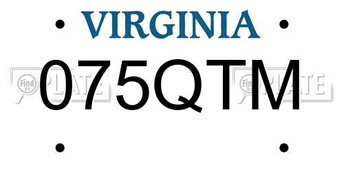 075QTM Virginia License Plate