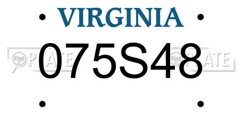 075S48 Virginia License Plate