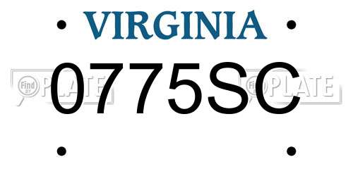 0775SC Virginia License Plate
