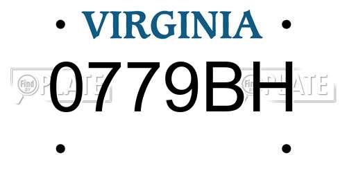 0779BH Virginia License Plate