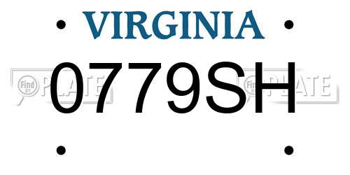 0779SH Virginia License Plate