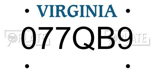 077QB9 Virginia License Plate