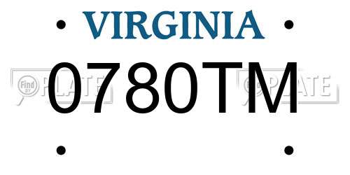 0780TM Virginia License Plate