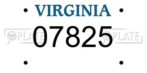 07825 Virginia License Plate