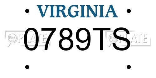 0789TS Virginia License Plate