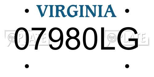 07980LG Virginia License Plate